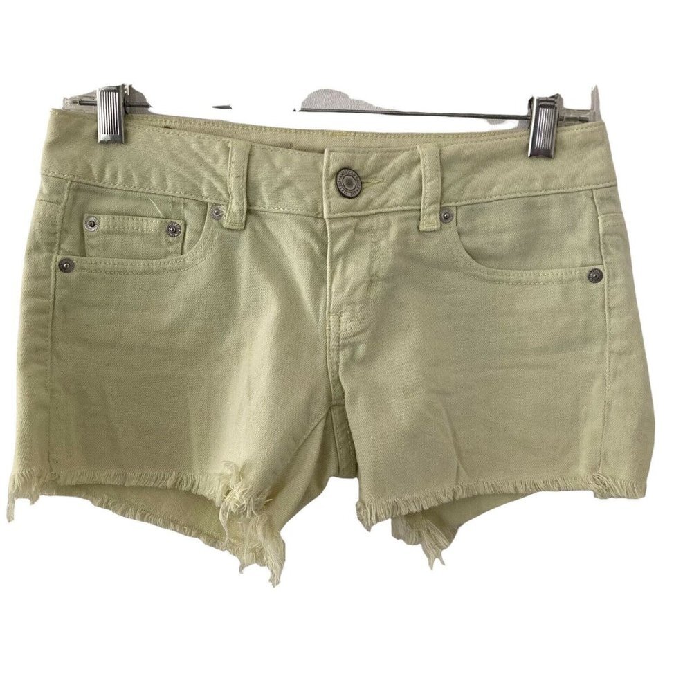 American Eagle Outfitters Shorts Yellow Stretch Womens Size 0 - Picture 2 of 6